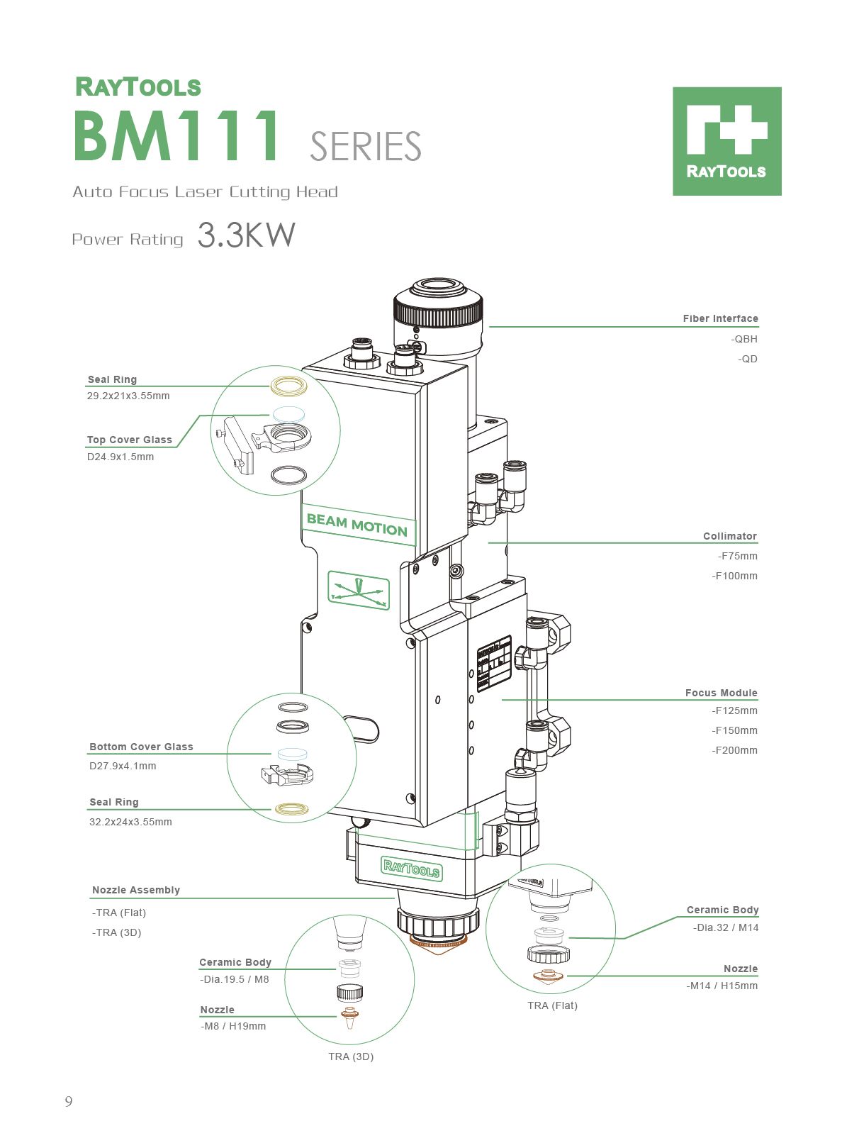 RayTools BM111 Auto Focus Laser Cutting Head